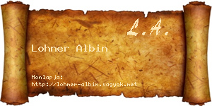 Lohner Albin névjegykártya